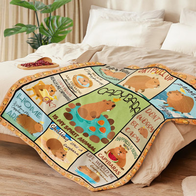 Capybara Blanket Lovely Capybara Gifts for Adults - 60"x50" Ultra Soft Capybaras Throw Blanket, Cozy Fluffy Decor for Couch Bed, Christmas Birthday Present