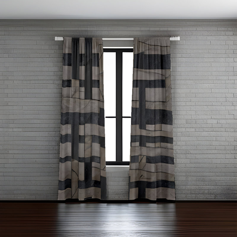 Paire de rideaux semi-transparents en polyester Ambrosane, L 40 po x L 82 po