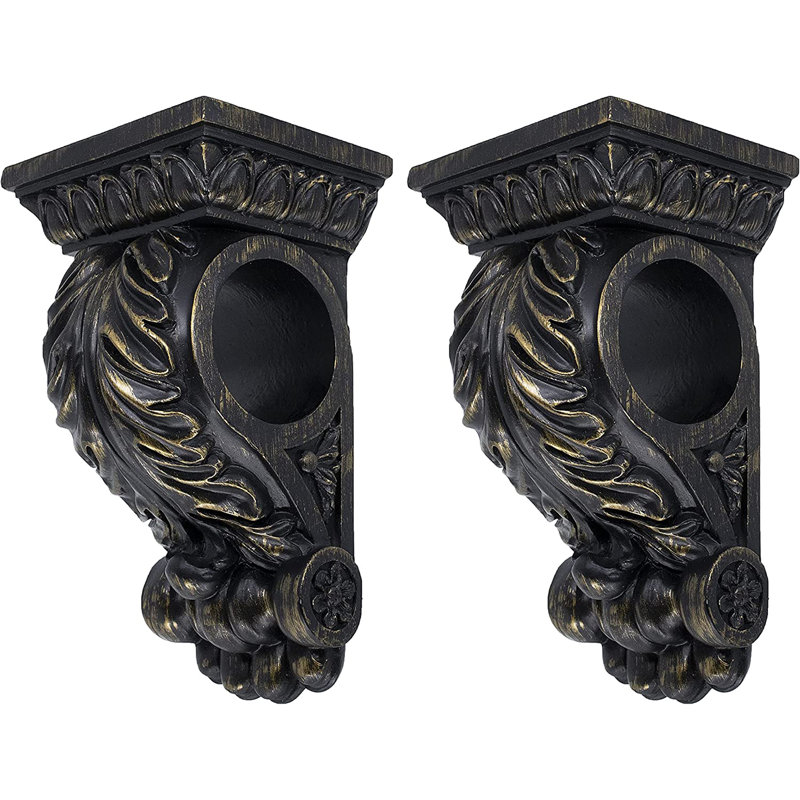 MERIVILLE Applique murale Chatecu, support Corbel, drapeaux drapés, décoration murale, 2 pièces, Doré brulé