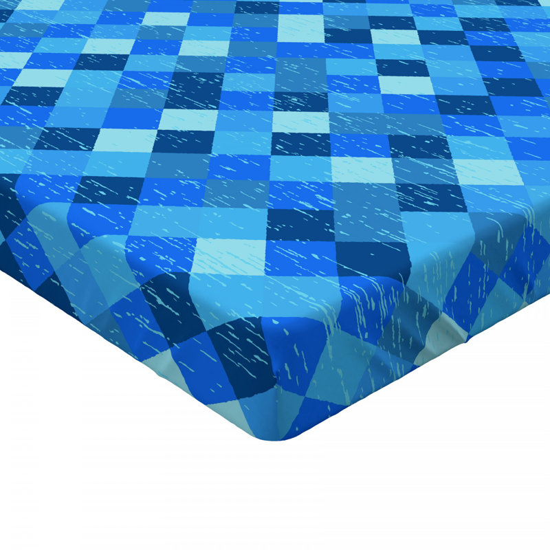 Microfiber Geometric Fitted Sheet, Queen Fitted Sheet