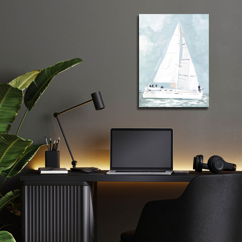 «Soft Sailboat 1» par Emma Scarvey, art mural en verre acrylique