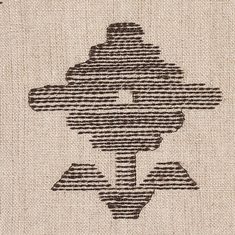 Rubia Embroidery Fabric, Brown