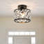 Plafonnier semi-encastré en cristal noir