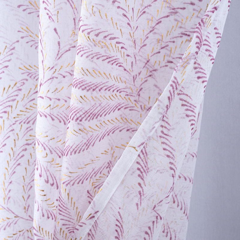 Panneau de rideau de fenêtre semi-transparent Faye, L 54 po x L 84 po, Rose