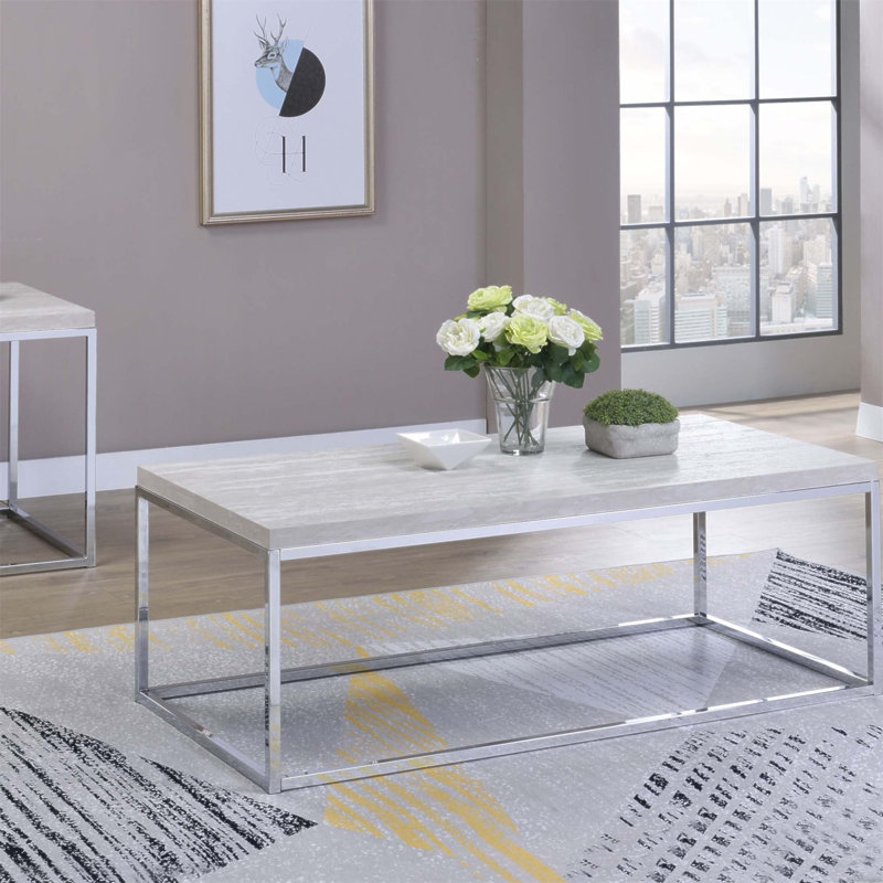 Table basse moderne à base ouverte, matériaux de haute qualité, parfaite pour le salon et l'utilisation quotidienne.