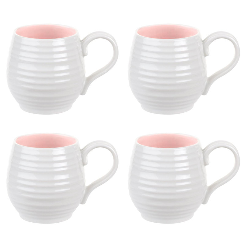 Sophie Conran, White - Barrel Mugs, White/Pink