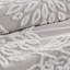 Housse de couette en coton et chenille pour lit très grand / très grand - gris chaud avec motif floral pour chambre à coucher et style blanc