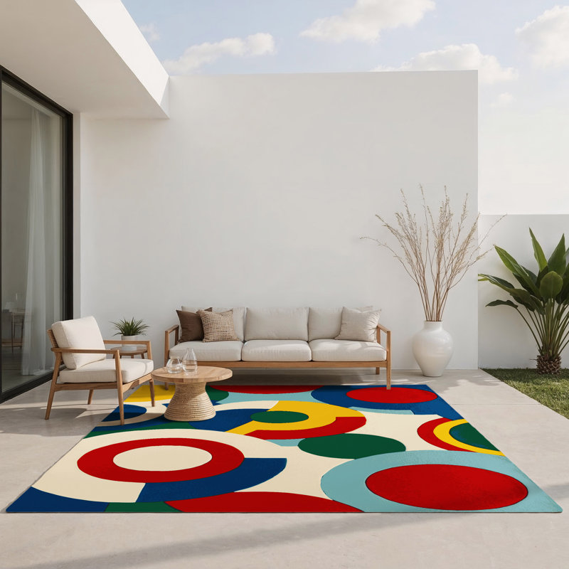 Retro Groove Indoor And Outdoor Area Rug, Rectangle 3' x 5'