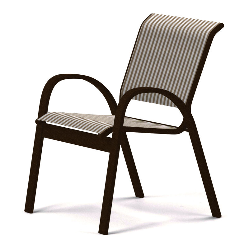 Aruba 1 Outdoor Dining Armchair, Textured Kona, Tan