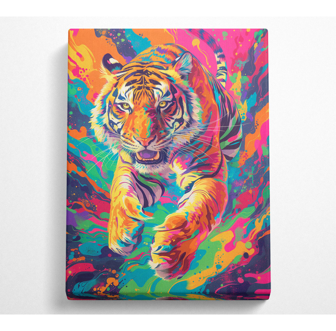 Colour Tiger - No Frame Kunstdrucke auf Leinwand