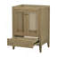 Meuble-lavabo 24 po sans lavabo, base seulement, armoire en rotin avec portes et tiroir, cadre solide et panneau de fibres à densité moyenne, naturel