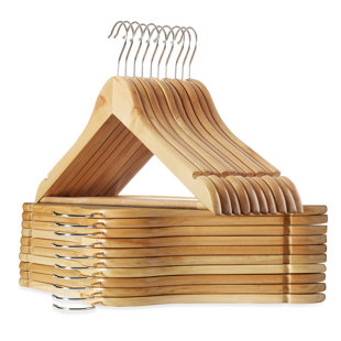 Honey-Can-Do Non-Slip Bar Wood Hangers, Cherry - 24 pack