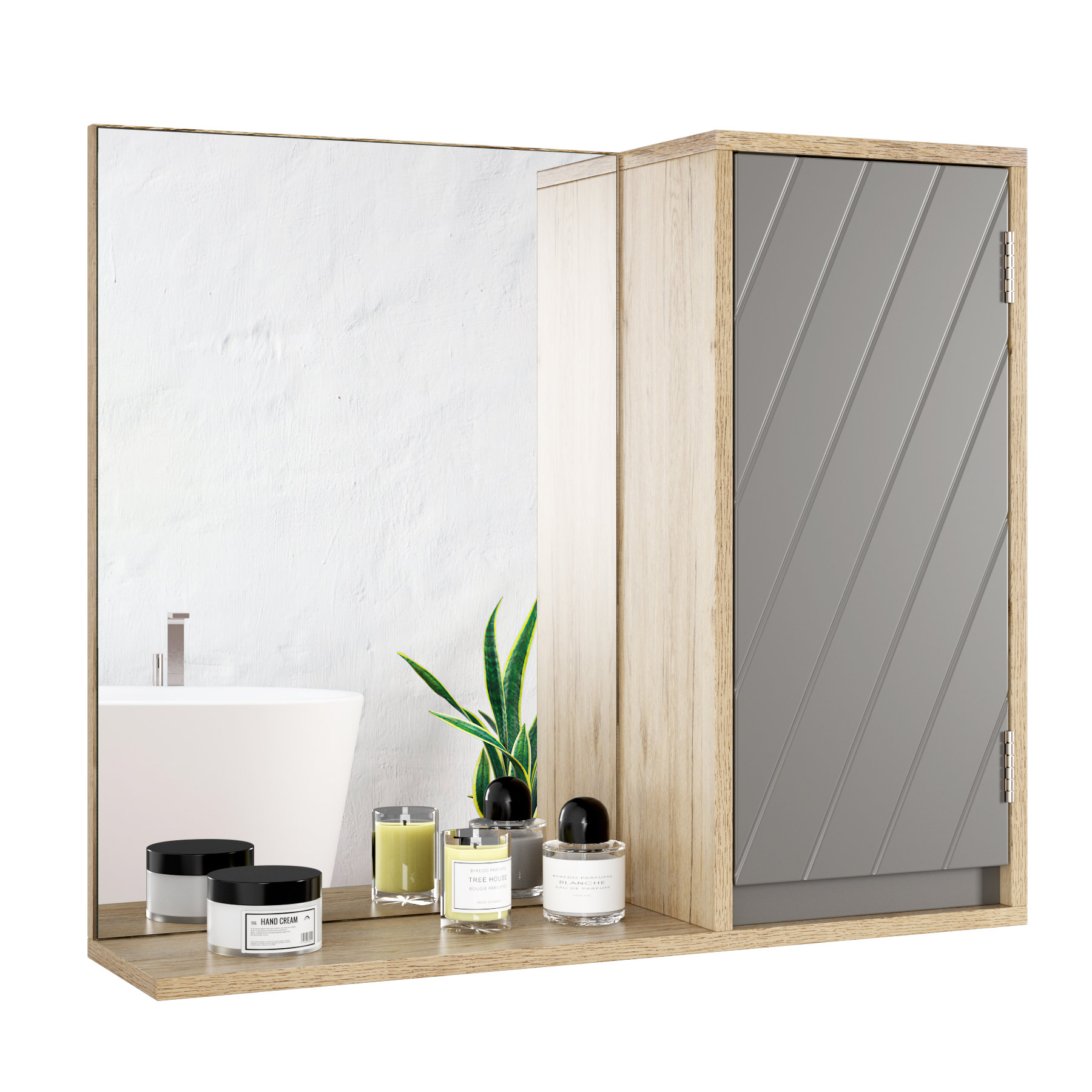 wood bathroom medicine cabinet with mirror