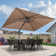 Gertha 9' x 12' Rectangular Double Top Cantilever Tilting Umbrella with Base and 360° Rotation