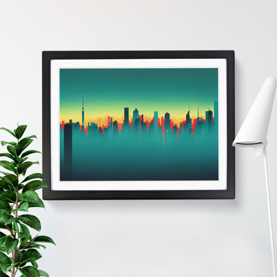 Enlightened Skyscraper Skyline Abstract 1 Piece Single Picture Frame Wall Art