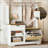 Hall Tree With Bench And Shoe Storage, 6-In-1 Entryway Organizer, MDF Wood, Embossed Wood  Finish-26585073