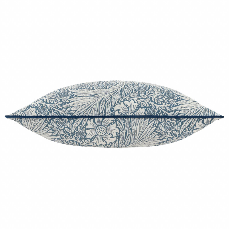 Marigold Down Blend Floral Square Cushion, Blue