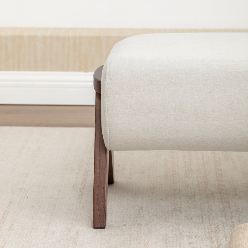 Banc en bois massif Chenice, Beige