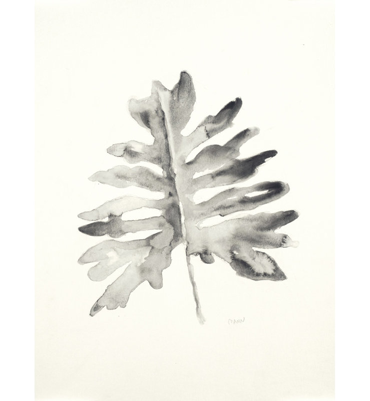 «Black and White Palm II» par Patti Mann - reproduction à cadre flottant, H 20 po x l 16 po x P 2 po