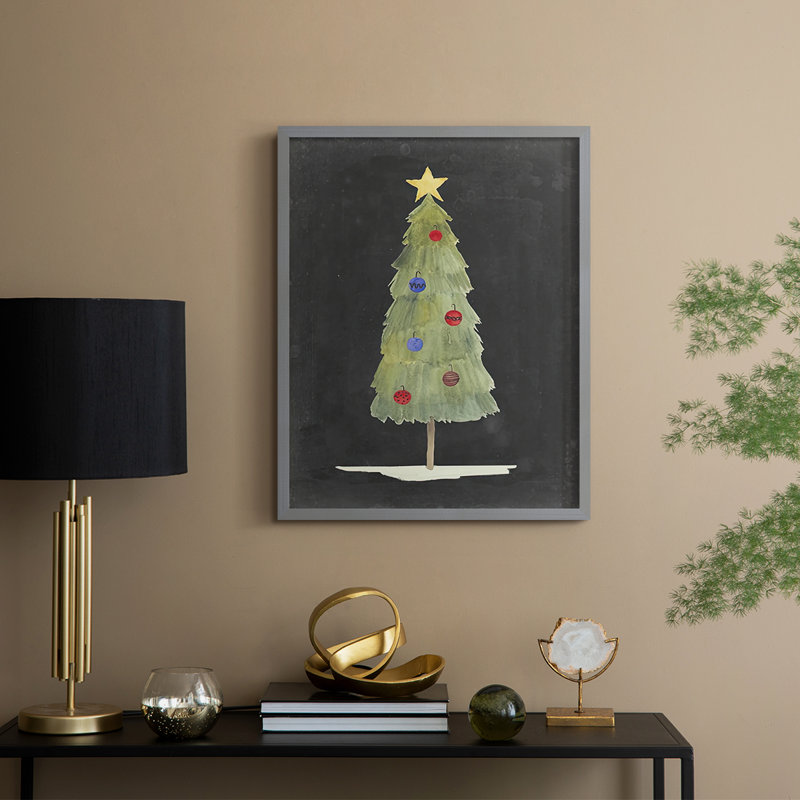 Impression encadrée Christmas Glow II - bois massif, H 21 po x l 17 po, Gris
