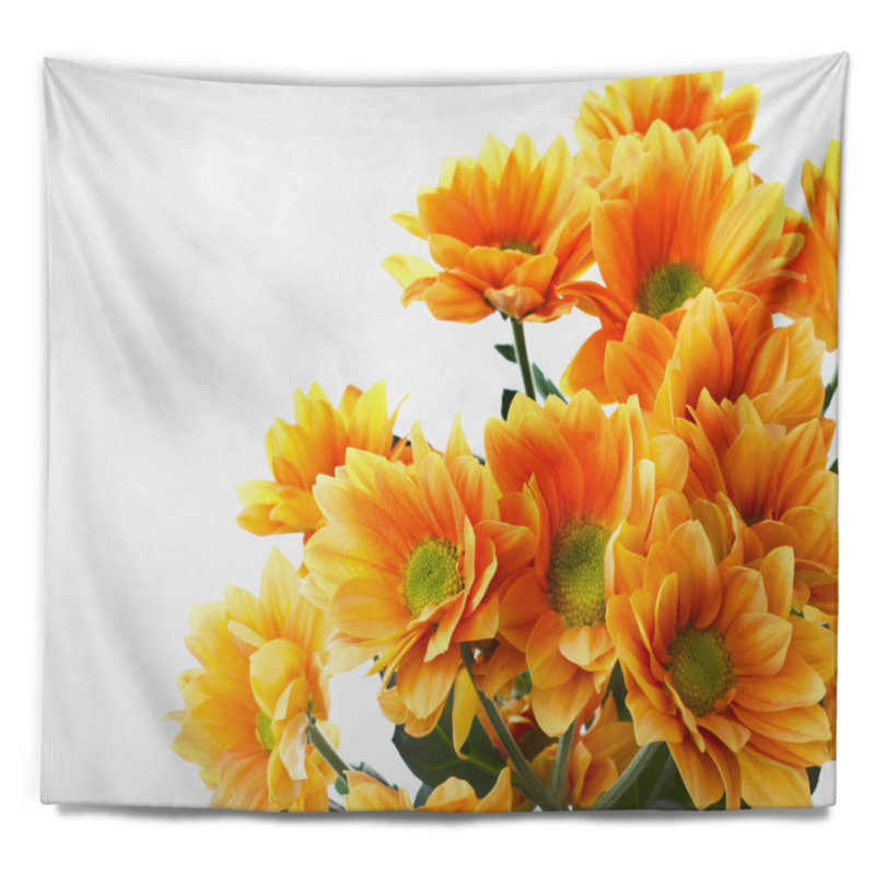 Tapisserie chrysanthemum floral fleurs, H 78 po x l 92 po
