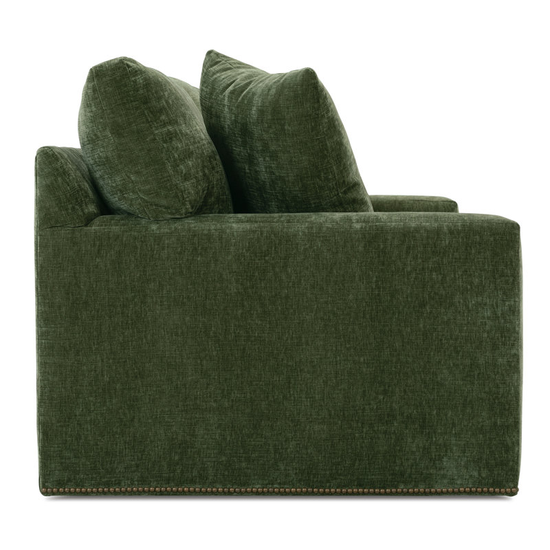 Concord Sofa, Green Chenille, 37" H x 92" W x 39" D