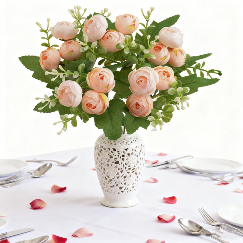 Fleur de 1 PC, petite fleur de thé, décoration de bureau de mariage, Champagne