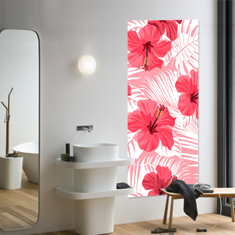 Pink Tropics Print, Rectangle 36" H x 86" W x 2.5" D 