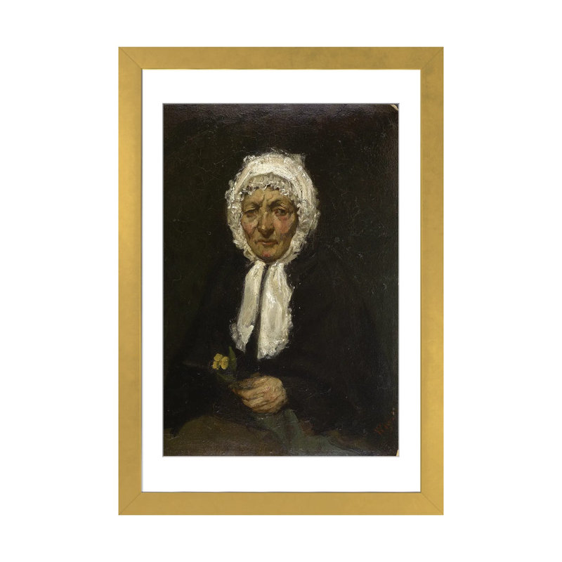 La Mère Gérard - reproduction d'art murale, 24 po x 16 po, Papier encadré, Doré