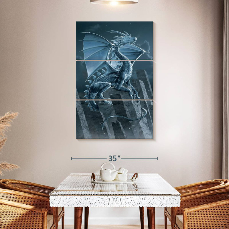 Brampt Silver Dragon, 50" H x 32" W