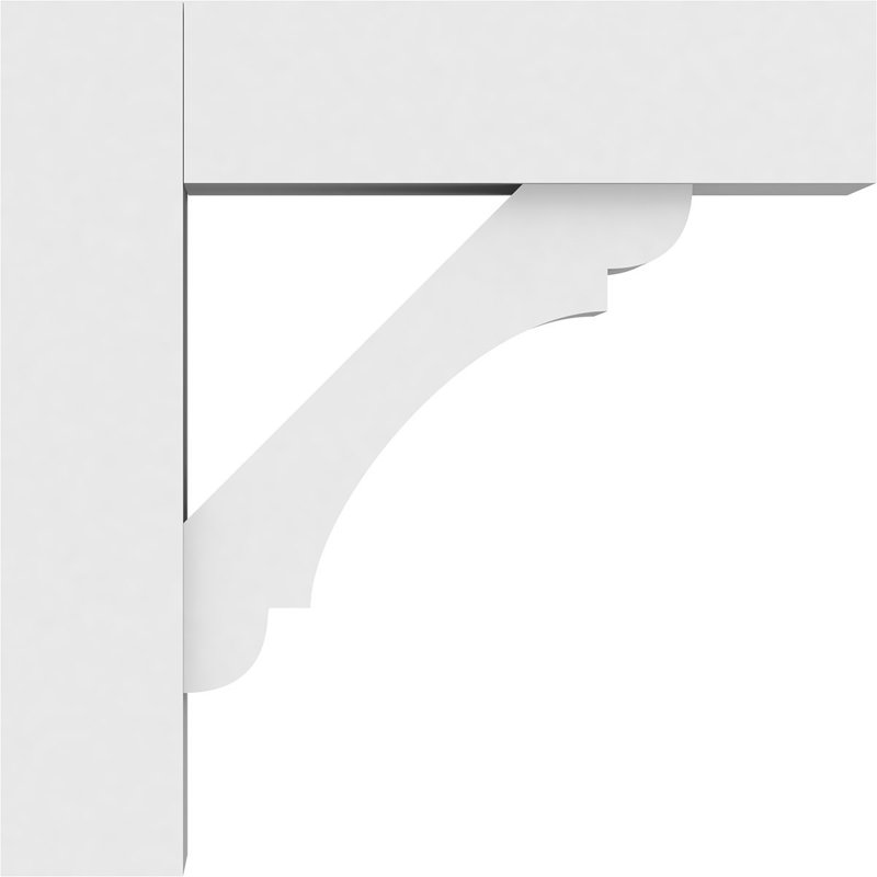 Standard Olympic Architectural Grade PVC Bracket with Block Ends, 12"H x 3"W x 12"D