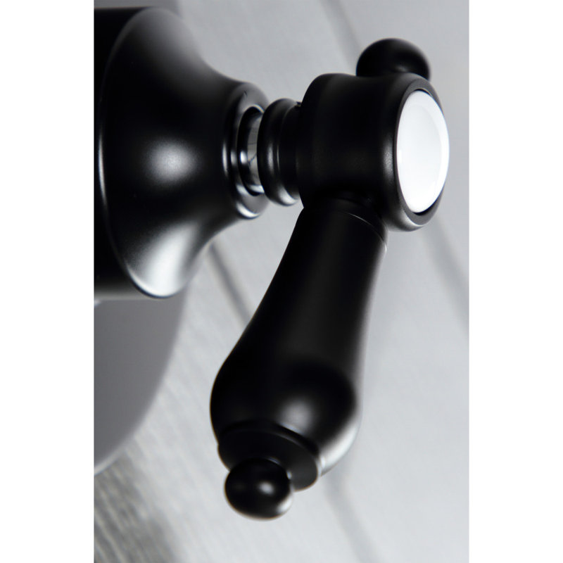 Kingston Brass Heirloom Single-Handle Wall Mount Three-Way Diverter Valve with Trim Kit, Matte Black
