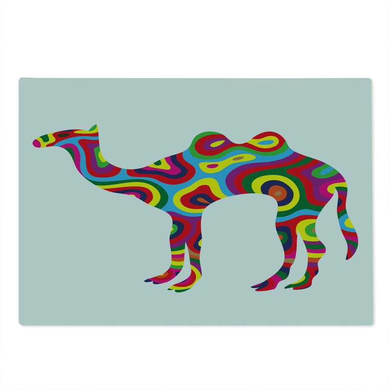 Ambesonne Trippy Cutting Board Large Abstract Camel Multicolor