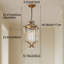 Lustre en cristal 13,8 pouces E14 avec lampe tricolore en fer