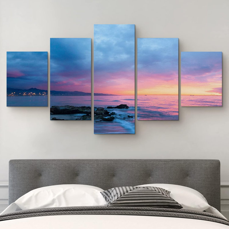 Coastal Beach Serene Sea Dawn Sky Coastal 5 pièces