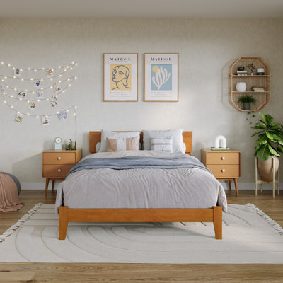 Amodio Solid Wood Panel Bed