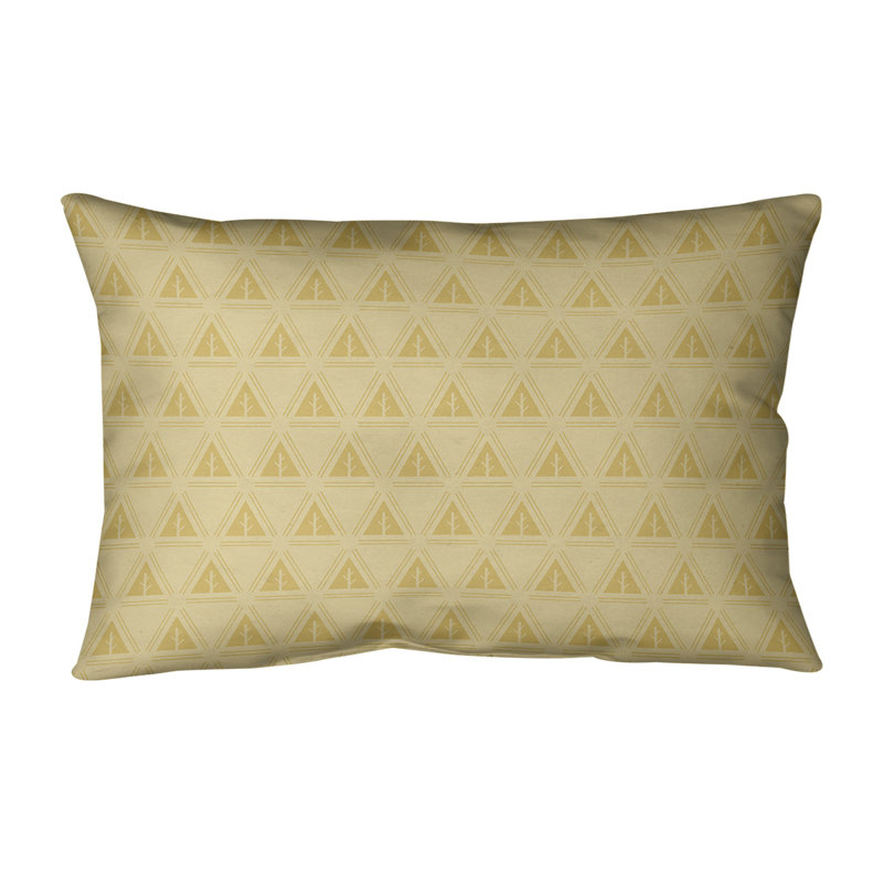 Coussin lombaire d’intérieur/d’extérieur d’arbre minimaliste classic, Jaune