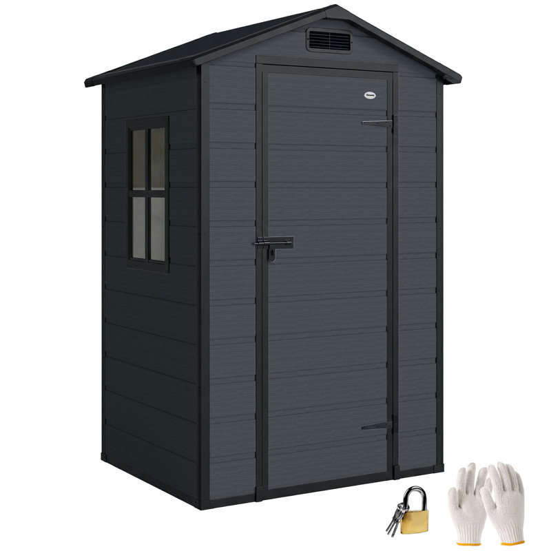 Garden Storage Shed, Dark Grey