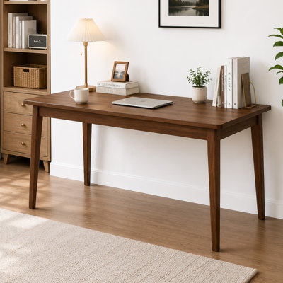 Brekvin 55.1'' Solid Wood Writing Desk for Small Spaces