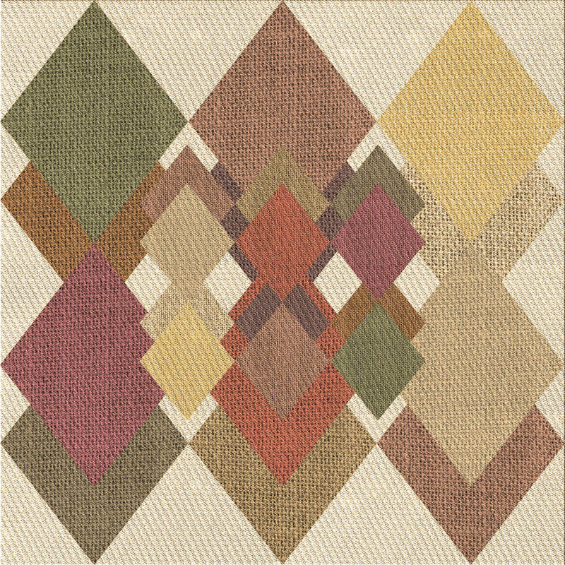 Tapis 100% à motifs lavables à la machine 2989, Carré 3 pi
