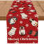 Chat chemin de table de Noël Meowy flocon de neige rouge décoration de table pour l'hiver Noël vacances cuisine salle à manger fête à la maison 13 x 72 pouces