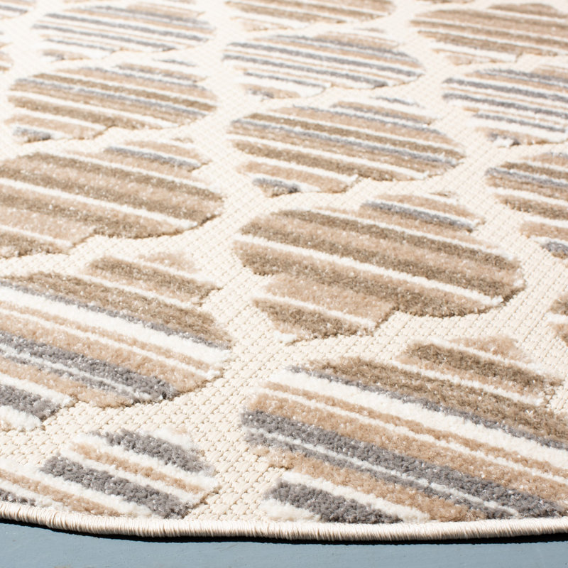 Lonepine Performance Geometric Indoor/Outdoor Area Rug, Square 6'7"