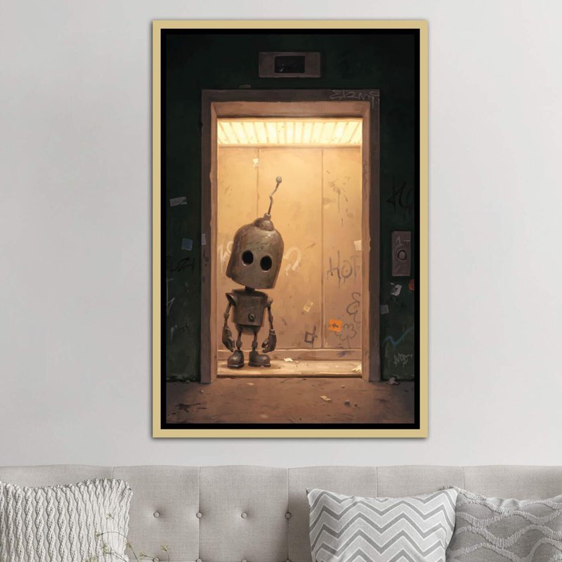 Portail pour enfants, art encadré, H 60 po x l 40po x P 1,5 po, Toile encadrée d'or