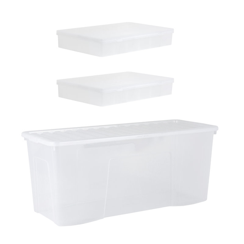 Wham Festive 3 Piece Tree & 2 Bauble Storage Boxes Clear