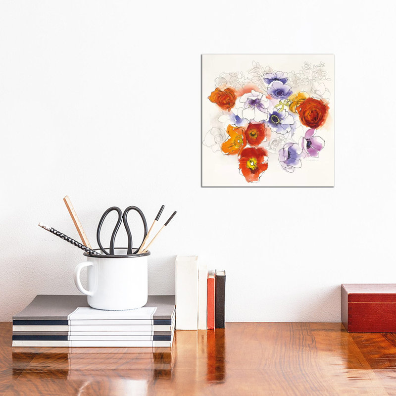 Spring Fleurs by Shirley Novak - Gallery-Wrapped Canvas Giclée on Canvas, Wrapped Canvas, 30.48 cm H x 30.48 cm W