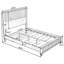 Structure de lit plateforme en bois massif avec grande tête de lit Kernie-122072340-122072341