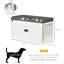Station d'alimentation pour chien Pawhut avec tiroir de rangement, armoire de rangement pour nourriture pour chien avec 2 bols surélevés amovibles pour chiens de grande taille, blanc-130603343