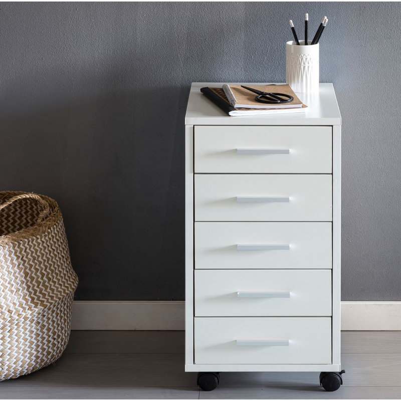 Seaview 33 cm W 5 -Drawer Filing Cabinet, White