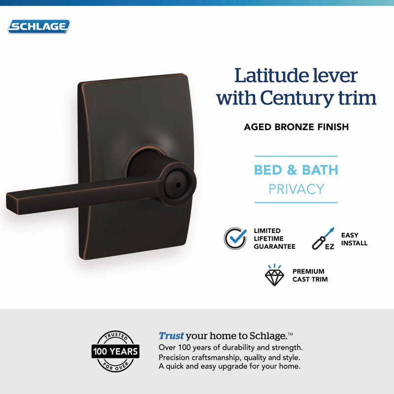 Poignée de porte verrouillable Latitude, Bronze vieilli