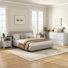 Ensemble de chambre à coucher 3 pièces avec commode 6 tiroirs 47,2 po et tables de chevet 2 tiroirs avec stations de recharge